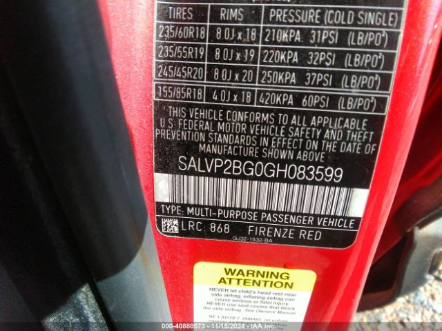 SALVP2BG0GH083599 Land Rover Range Rover Evoque Se/se Premium