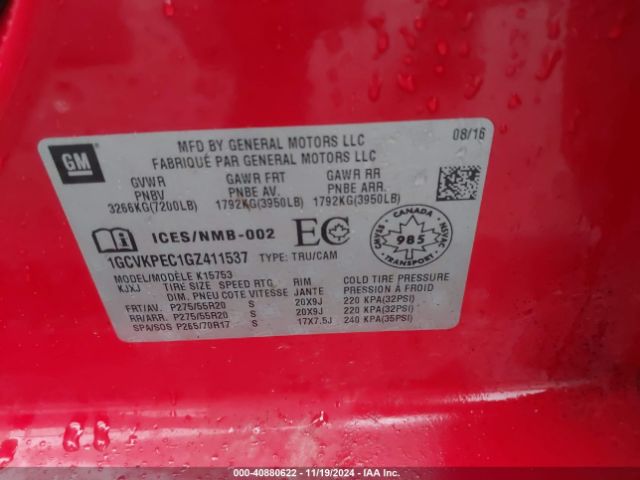 1GCVKPEC1GZ411537 Chevrolet Silverado 1500 Custom