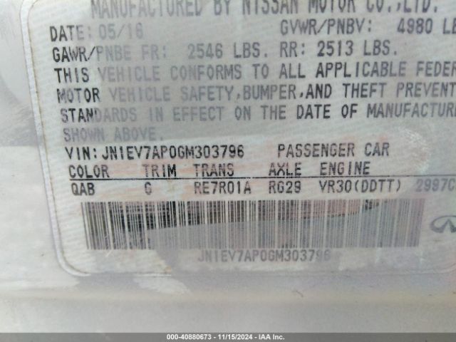 JN1EV7AP0GM303796 Infiniti Q50 3.0t Premium