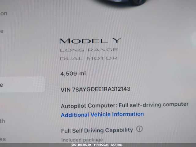 2024 TESLA MODEL Y 7SAYGDEE1RA312143 Photo 6