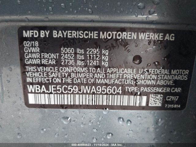 WBAJE5C59JWA95604 BMW 540I