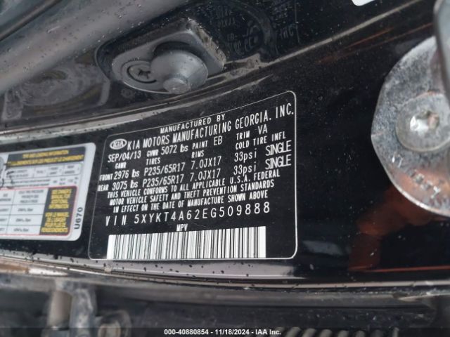 5XYKT4A62EG509888 KIA SORENTO LX
