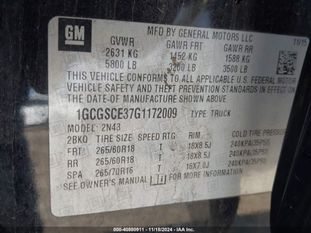 1GCGSCE37G1172009 Chevrolet Colorado Lt