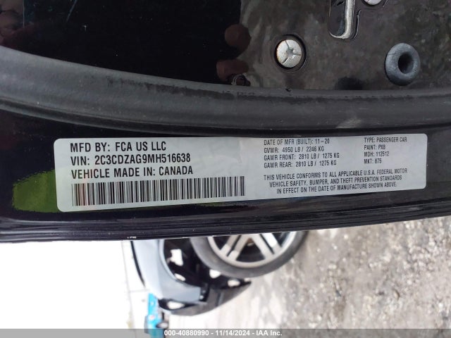 Dodge Challenger Sxt 2021 2C3CDZAG9MH516638 Image 9