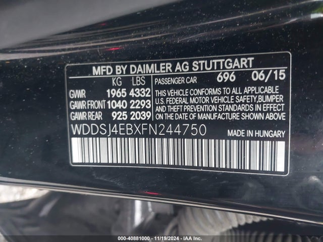 Mercedes-Benz CLA 250 2015 WDDSJ4EBXFN244750 Image 9
