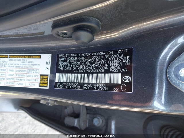 JTDKARFP4H3041305 Toyota Prius Prime Plus