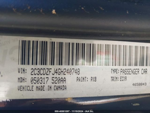 2C3CDZFJ4GH240748 Dodge Challenger R/t Scat Pack