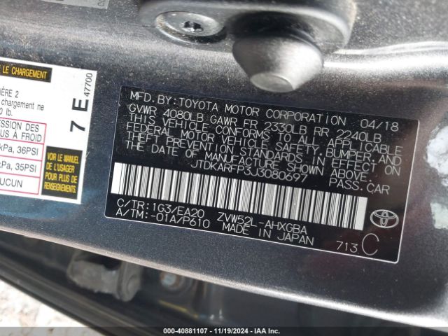 JTDKARFP3J3080697 Toyota Prius Prime Premium