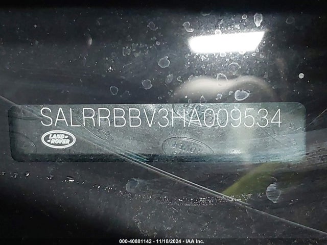 SALRRBBV3HA009534 Land Rover Discovery Hse