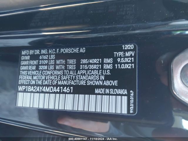 WP1BA2AY4MDA41461 Porsche Cayenne Coupe