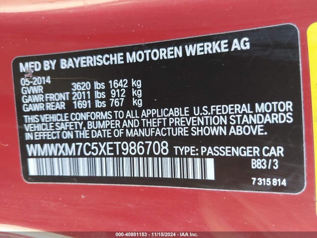 2014 MINI HARDTOP WMWXM7C5XET986708 Photo 8