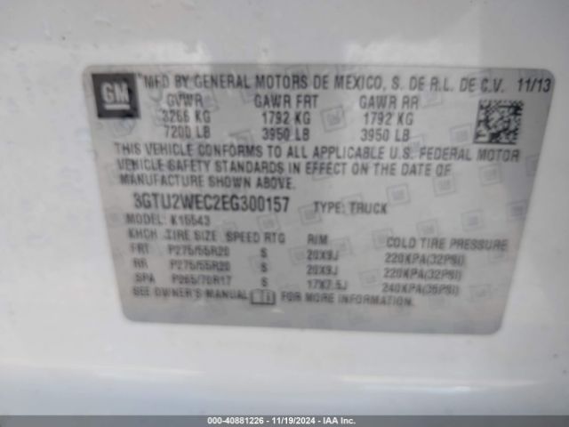 3GTU2WEC2EG300157 GMC Sierra 1500 Denali
