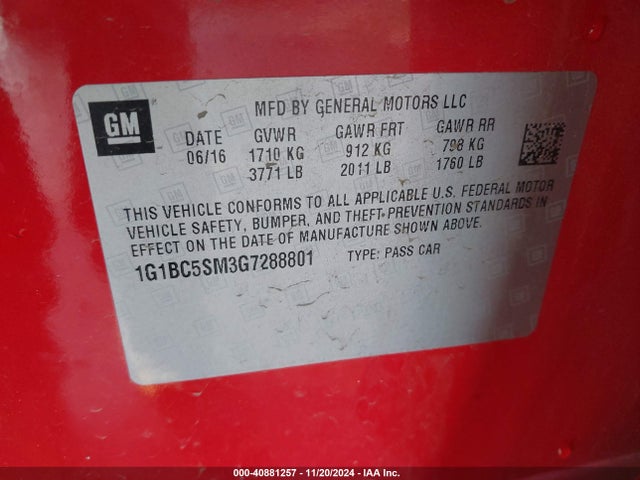 Chevrolet Cruze Ls Auto 2016 1G1BC5SM3G7288801 Image 9