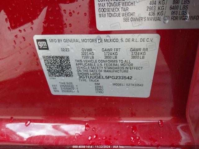 3GTUUGEL5PG233542 GMC Sierra 1500 4wd  Short Box Denali