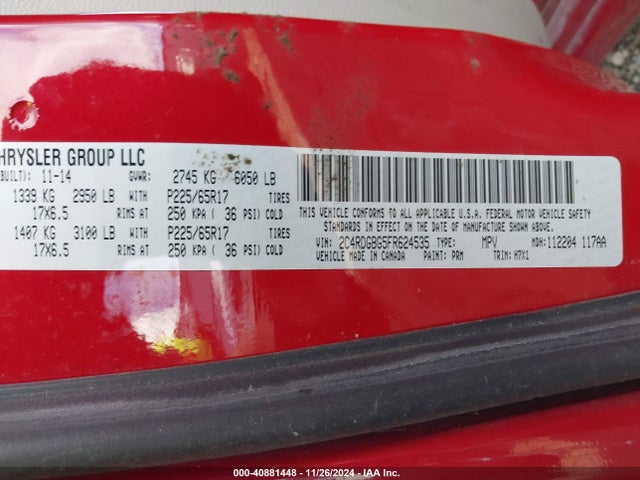 2C4RDGBG5FR624535 Dodge Grand Caravan Se