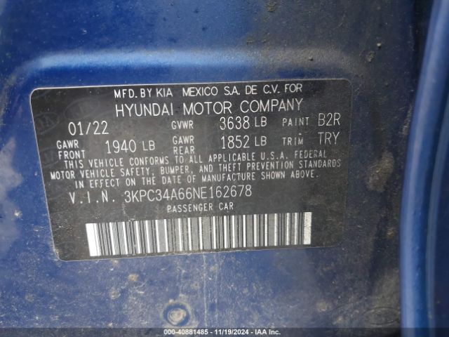 3KPC34A66NE162678 Hyundai Accent Limited