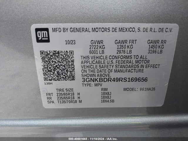 Chevrolet Blazer Fwd 3lt 2024 3GNKBDR49RS169656 Image 9