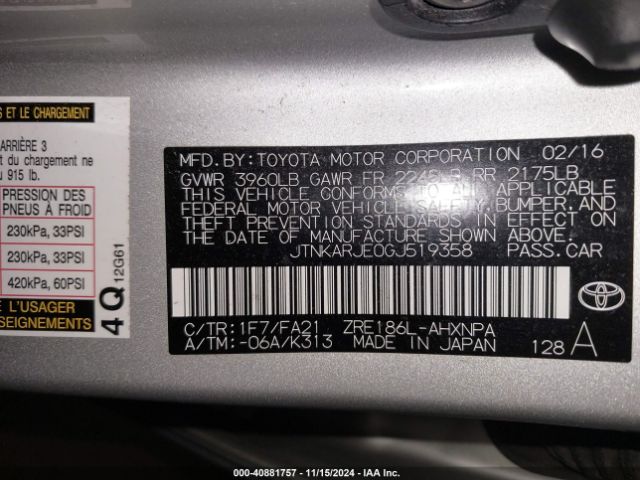 JTNKARJE0GJ519358 Scion IM