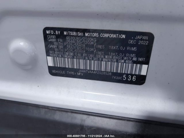 2023 MITSUBISHI ECLIPSE CROSS JA4ATVAA4PZ028528 Photo 8