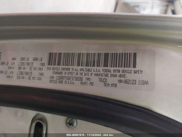 1C6RR7YG6FS736596 RAM 1500 Rebel