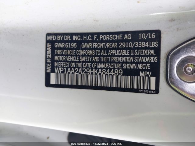2017 PORSCHE CAYENNE WP1AA2A29HKA84489 Photo 8