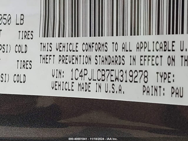 1C4PJLCB7EW319278 Jeep Cherokee Latitude