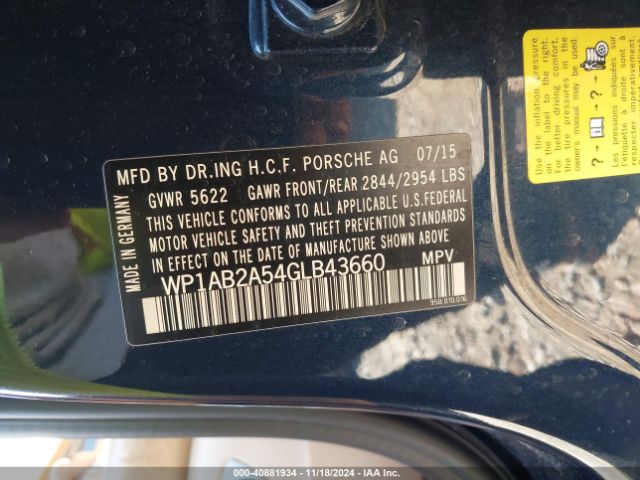 WP1AB2A54GLB43660 Porsche MACAN S