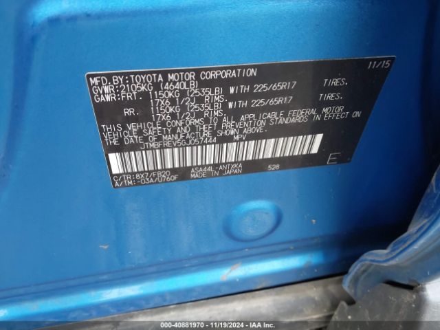 JTMBFREV5GJ057444 Toyota RAV4 LE