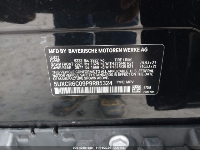 5UXCR6C09P9R85324 BMW X5 Xdrive40i