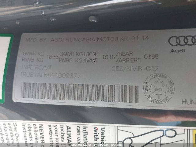 2015 AUDI TTS TRUB1AFK5F1000377 Photo 8