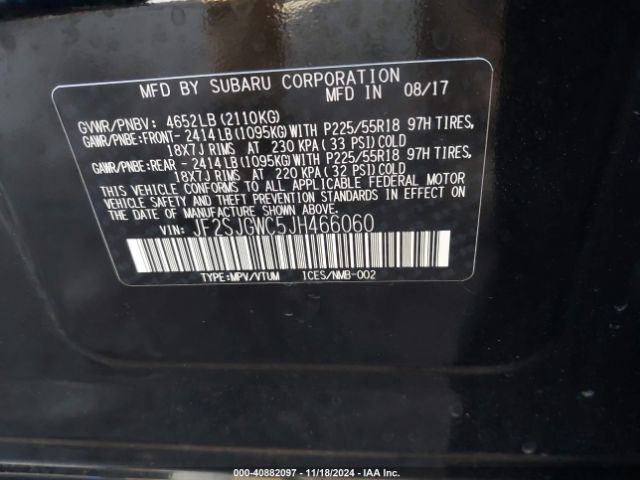 JF2SJGWC5JH466060 Subaru Forester 2.0xt Touring