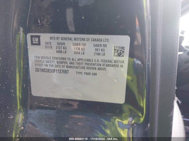 2G1WC5E30F1137687 Chevrolet Impala Limited Ltz