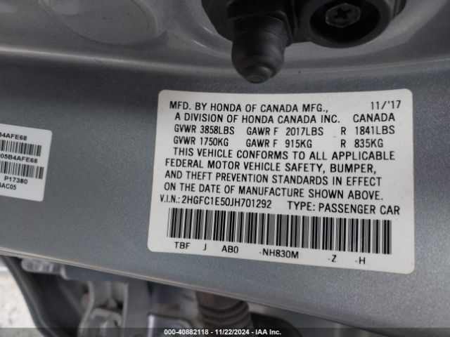 2HGFC1E50JH701292 Honda CIVIC SI