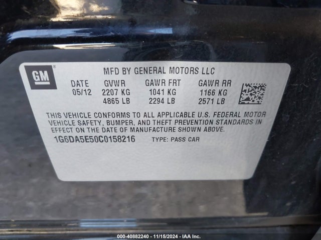 2012 CADILLAC CTS 1G6DA5E50C0158216 Photo 8