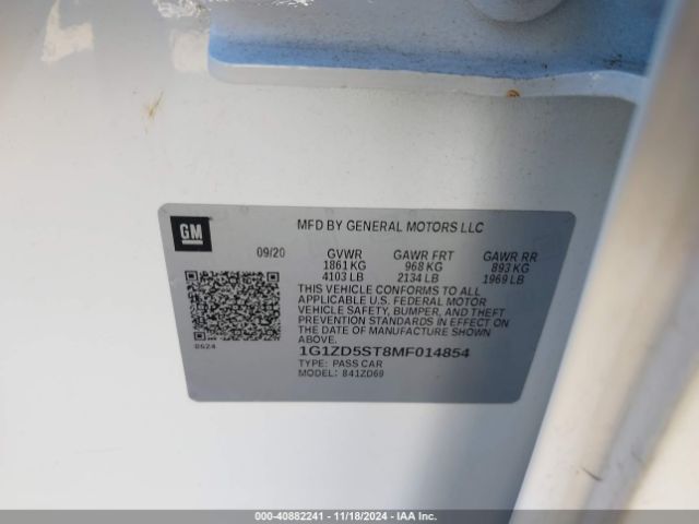 1G1ZD5ST8MF014854 Chevrolet Malibu Fwd Lt