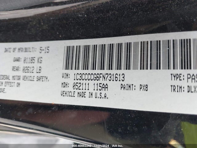1C3CCCCG6FN731613 Chrysler 200 C