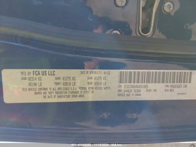 Dodge Charger Se 2016 2C3CDXBG4GH241025 Image 9