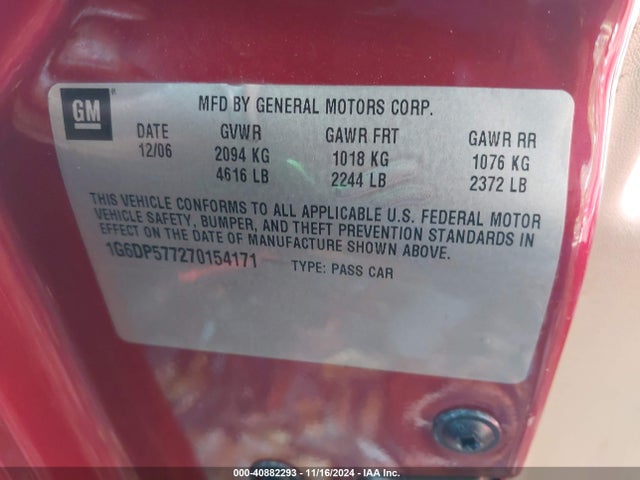 2007 CADILLAC CTS 1G6DP577270154171 Photo 8