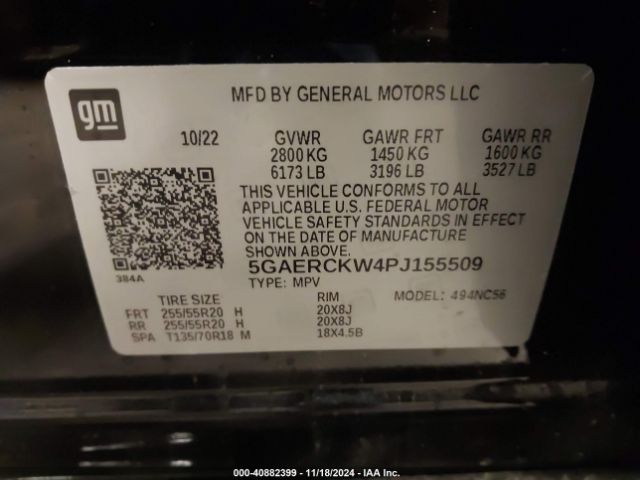 5GAERCKW4PJ155509 Buick Enclave Premium Fwd