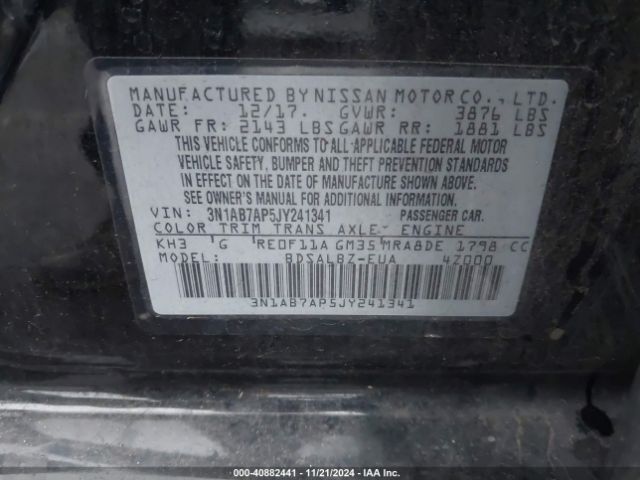 3N1AB7AP5JY241341 Nissan SENTRA S