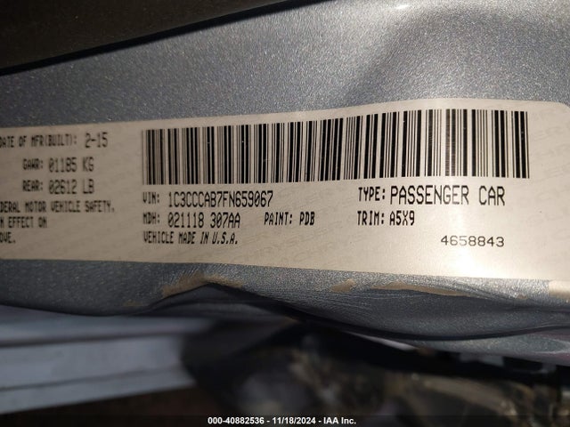 Chrysler 200 Limited 2015 1C3CCCAB7FN659067 Image 9