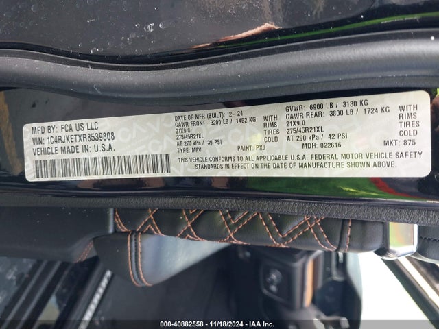 1C4RJKETXR8539808 Jeep Grand Cherokee L Summit Reserve