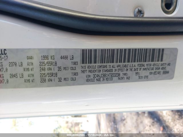 3C4NJCBB1HT653230 Jeep New Compass Latitude Fwd