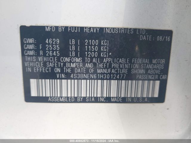 4S3BNEN61H3012477 Subaru Legacy 3.6r Limited