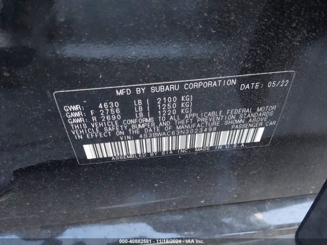 4S3BWAC63N3023498 Subaru Legacy Premium