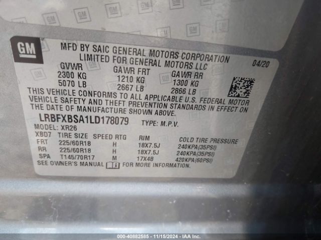 LRBFXBSA1LD178079 Buick Envision Fwd Preferred