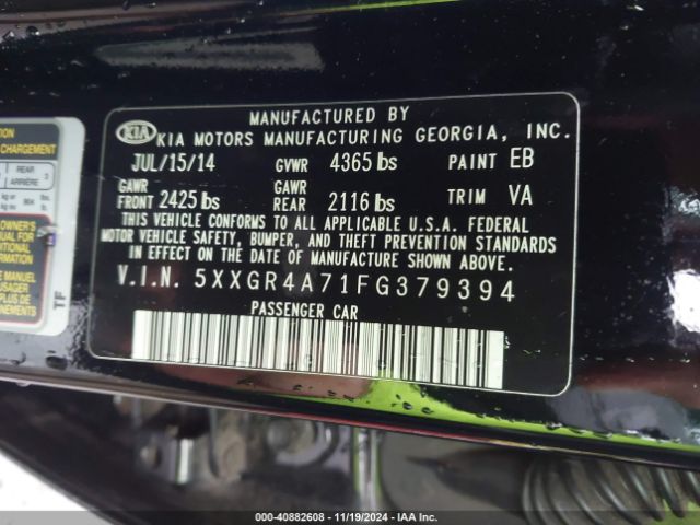 5XXGR4A71FG379394 KIA OPTIMA SX
