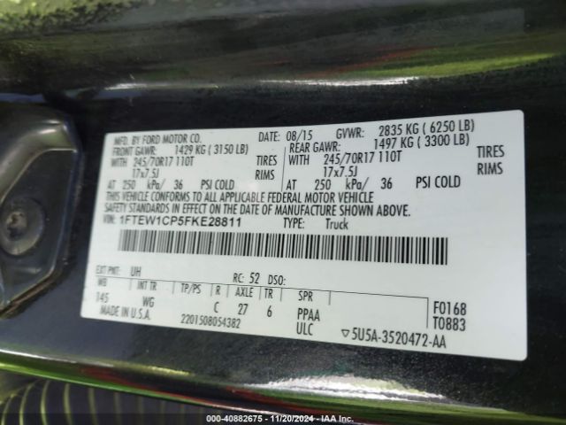 1FTEW1CP5FKE28811 Ford F-150 Xl