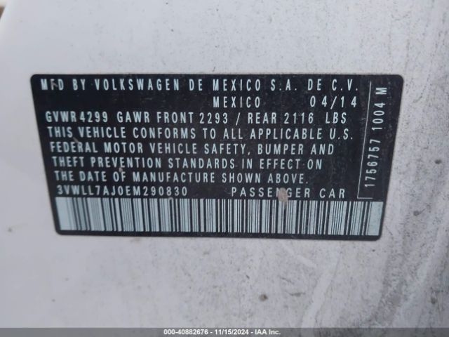 3VWLL7AJ0EM290830 Volkswagen Jetta 2.0l Tdi