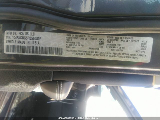 1C4RJKBG5R8560802 Jeep Grand Cherokee L Limited 4x4